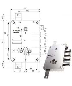 Serratura Sicura Triplice 89B51 Mottura