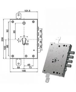 Serratura Sicura Triplice 89257 Mottura