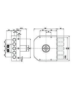 Mottura Serratura di Sicurezza per Legno - Pompa - 132x146x30 mm