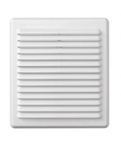 Griglia di Ventilazione in Plastica Bianca con Rete - 204x230 mm