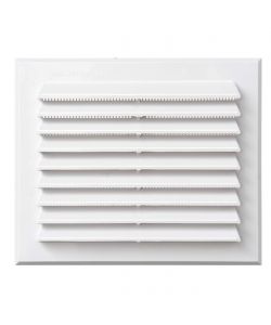 Griglia per Ventilazione in Plastica Bianca con Rete - 183x154 mm