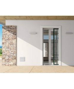 Griglia per Ventilazione in Plastica Bianca con Rete - 183x154 mm