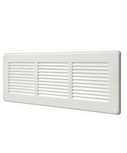 Griglia di Ventilazione Lamiera Bianca con Rete Antinsetti - 340x140mm