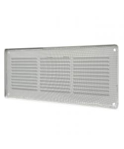 Griglia di Ventilazione Lamiera Bianca con Rete Antinsetti - 340x140mm