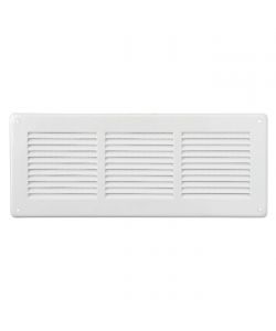 Griglia di Ventilazione Lamiera Bianca con Rete Antinsetti - 340x140mm