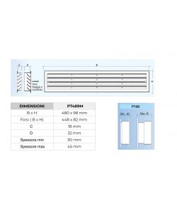 Griglia di Ventilazione Telescopica in Plastica Marrone - 480x98 mm