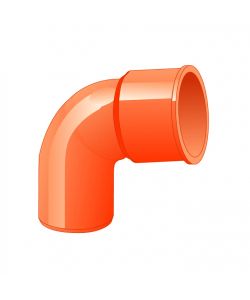 EDIL PLAST Curva evacuazione PVC 87� D.80 mm arancione L 14 cm