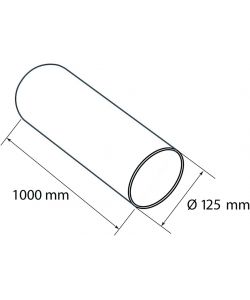 La Ventilazione Tubo Aerazione Canalizzata Tondo PVC 125 mm Bianco 1 m