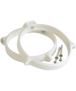 La Ventilazione Staffe Fermatubo 125 mm Bianche con Viti e Tasselli