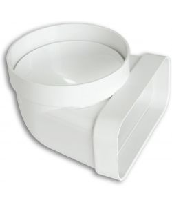 La Ventilazione Curva Verticale in ABS 125 mm - 150x70 mm Bianco