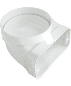 La Ventilazione Curva Verticale in ABS 125 mm - 150x70 mm Bianco