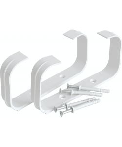 La Ventilazione Staffe Fermatubo 2pz Bianco 150x70 mm con Viti e Tasselli