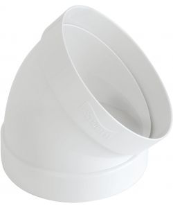 La Ventilazione Curva 45� F/F in ABS Bianco � 125 mm per Aerazione Canalizzata