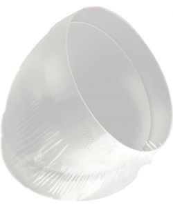 La Ventilazione Curva 45° F/F in ABS Bianco Ø 125 mm per Aerazione Canalizzata