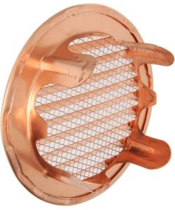 La Ventilazione Griglia Tonda Incasso Rame d. 97 mm con Rete Antinsetti