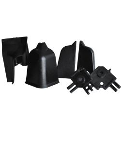 Alzatina Trapezoidale Antracite 30x145 mm - Kit 6 Accessori PVC Nero