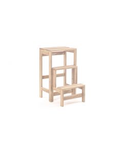 Kimono Scaletta Faggio Verniciato Naturale 3 Gradini - 560x370x250 mm - Ferramenta Inclusa