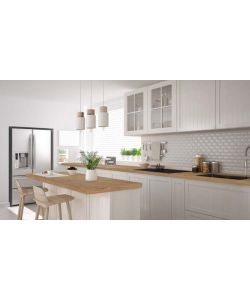 TOP CUCINA Laminato Bianco 3040x600 mm Piano Lavoro in Rovere Rustico