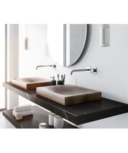 Top bagno marmo nero venato mm.  59x902x490