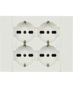 Electraline Multipresa da incasso Quadra 4 prese Schuko P40 per scatole 3 moduli