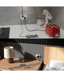 Electraline Multipresa da incasso Quadra 4 prese Schuko P40 per scatole 3 moduli