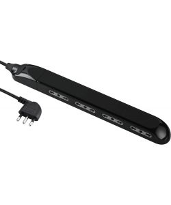 Electraline Multipresa Super Slim 4 Posti Bivalenti 10/16A Nera 1,5m