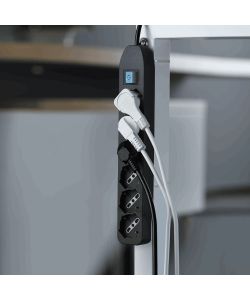 Electraline Multipresa 6 Posti Polivalenti Nera con Interruttore 1,5 m