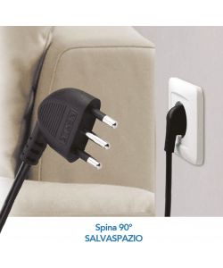 Electraline Multipresa 6 Posti Polivalenti Nera con Interruttore 1,5 m