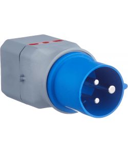 Electraline Adattatore CEE 3 Poli a Schuko Blu 10/16A con 2 Prese 10/16A