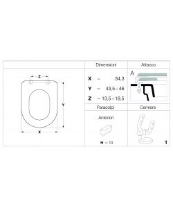 Sedile WC System Bianco Lucido