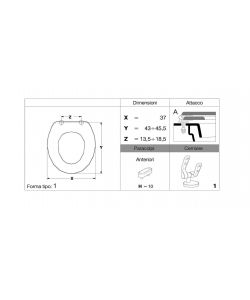 Sedile WC Blu Mare forma universale