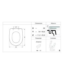 Sedile WC Quadrarco Bianco Lucido