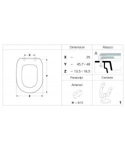 Sedile WC Sintesi Bianco Lucido