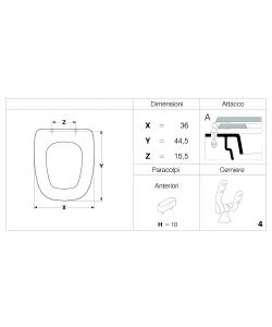 Sedile WC Square Bianco Lucido