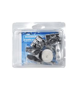 Coppia cerniere fisse metallo cromato lucido con espansione Kit 38 mm