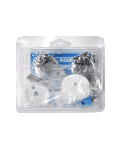 Coppia Cerniere Universale Sovrapposta Metallo Cromato Lucido Fissaggio Regolabile