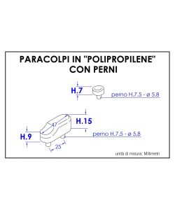 Set Paracolpi Sagomati Copriwater Antiscivolo 2x7mm 2x9/15mm