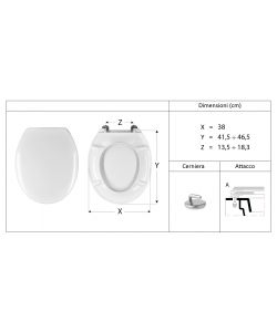 Sedile WC Piave termoindurnete Bianco