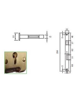 Serratura STV Patent grande 40 MM Ottonata B/T