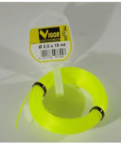 Vigor Filo per Decespugliatori Giallo Fluorescente 2 mm x 15 m