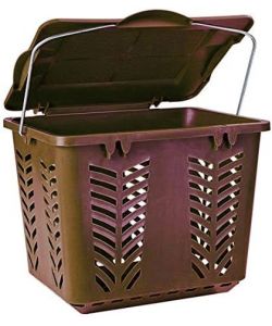 Blinky Contenitore differenziata 7 L marrone con coperchio ventilato
