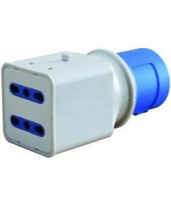 Vuemme Adattatore Industriale 2 Prese Bipasso 230V 16A CEE IP44