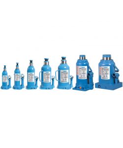 Fervi Cric A Bottiglia 20 Ton Blu Compatto e Portatile 150 mm Alzata
