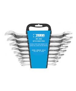 Fervi Chiavi Fisse Satinate Set 8 pz - Varie Misure da 6x7 a 20x22 mm