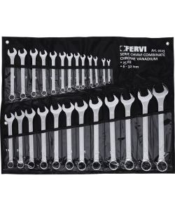 Fervi Set 25 Chiavi Combinate Cromate Misure 6-32 mm Fai-da-te