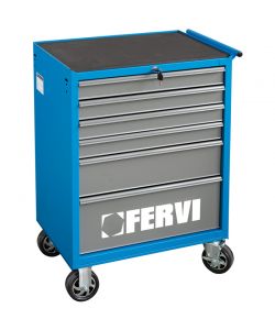 Fervi Carrello Porta Utensili con Ruote - 6 Cassetti 744x461x964 mm