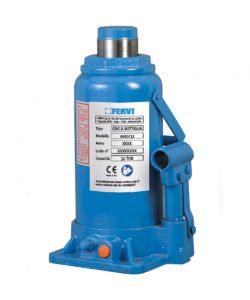 Fervi Cric Idraulico a Bottiglia 32 Ton Blu Altezza Min 285 mm Compatto