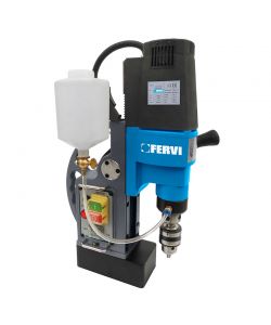 Fervi Trapano Magnetico Nero 20 mm con Raffreddamento a Liquido 450 mm