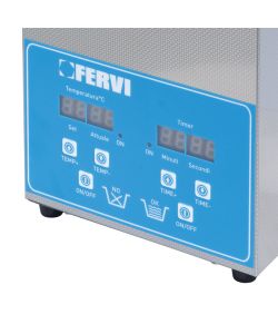 FERVI Lavapezzi Ultrasuoni 2L in Acciaio Inox con Display LCD