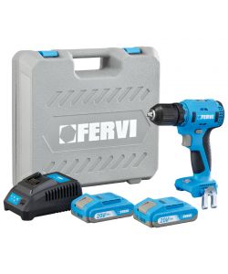FERVI Trapano Avvitatore 20V Brushless 2 Batterie 2Ah Mandrino 13mm
